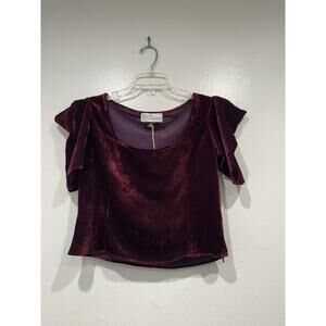 C Quinn Merlot Velvet Crop Top Whimsigoth Dark Romantic Holiday